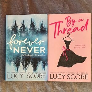 Lucy Score Paperback Book Set - Forever Never & By a Thread - Blue & Pink